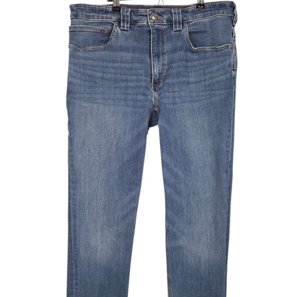 Duluth Trading Jeans Men 36x32 Ballroom Double Flex Straight Blue Slim Fit Work